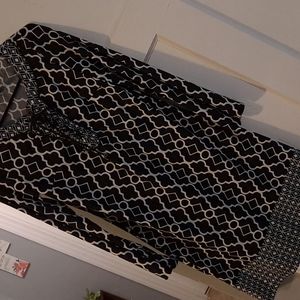 International concepts black and white midi shift dress